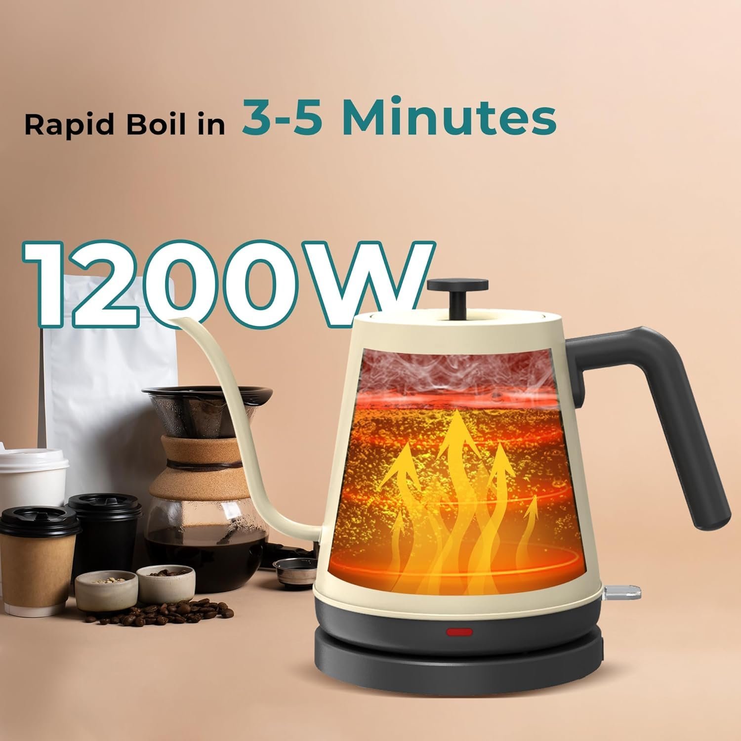 Gooseneck Electric Kettle, 0.8L Electric Tea Kettle - Image 3